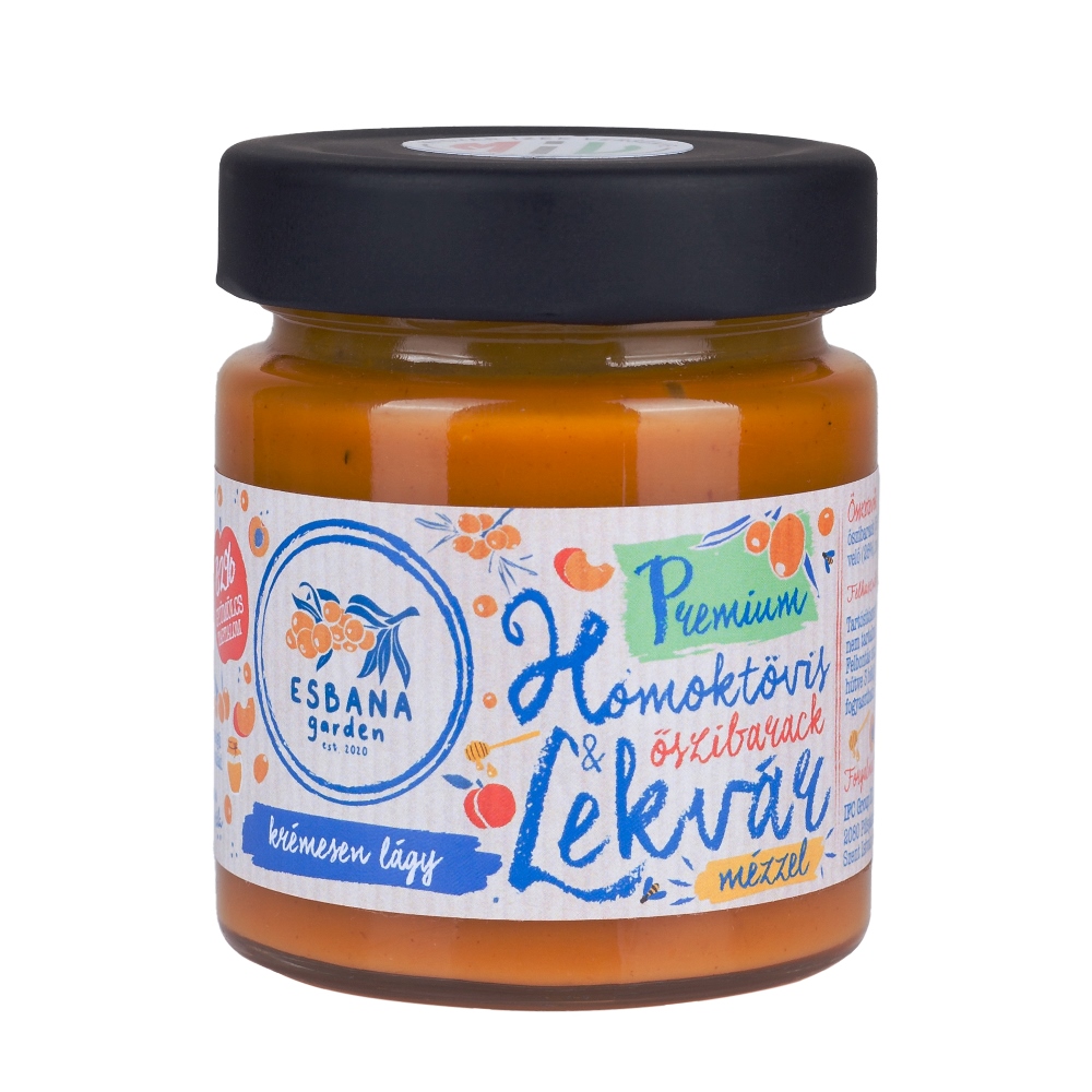 Prémium homoktövis őszibarack lekvár mézzel